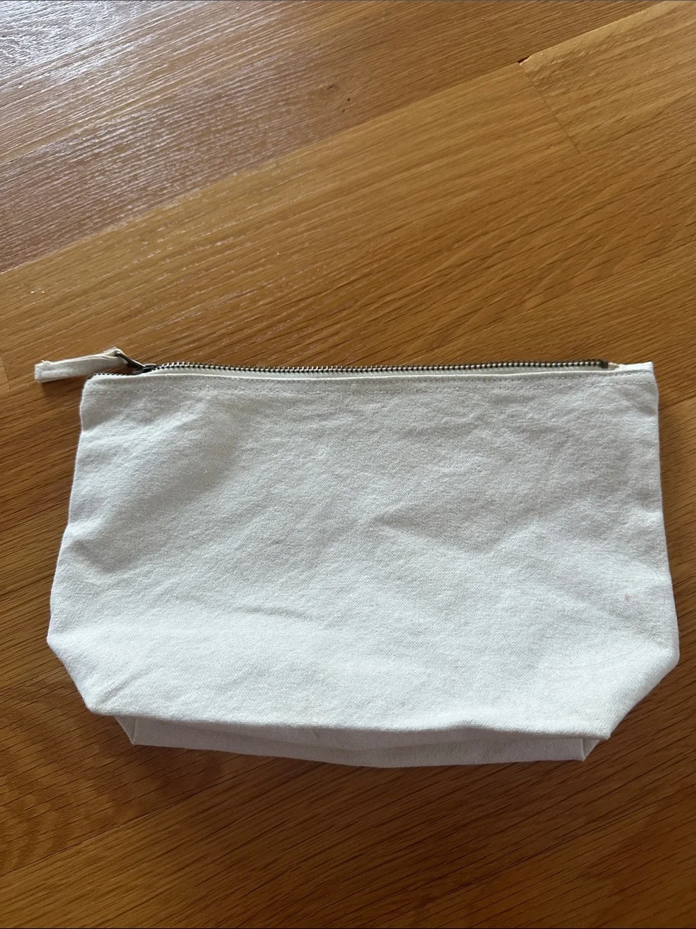 Korres Cream Canvas Cosmetic Pouch with Blue Eye Motif